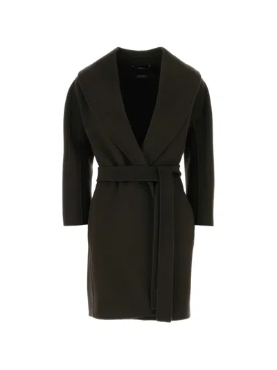 S Max Mara Messi Virgin-wool Belted Coat In Green