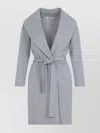 S Max Mara Messi Wool Coat Belted Waist In Gray