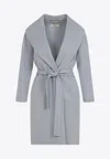 S Max Mara Messi Wool Coat Belted Waist In Gray