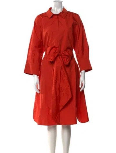 Pre-owned S Max Mara Midi Length Dress In Orange/red