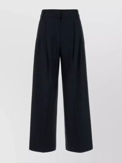 S MAX MARA MIDNIGHT WOOL NICHOLS PALAZZO PANT