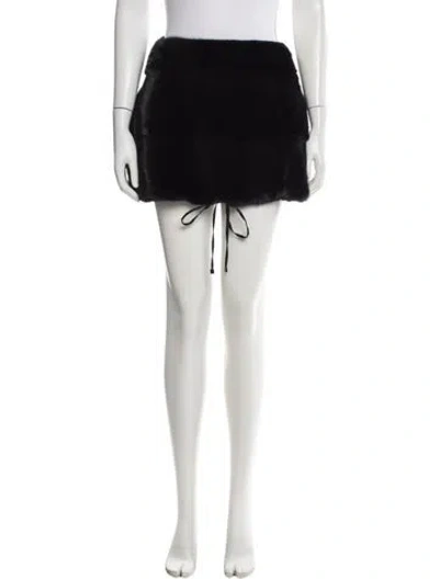 Pre-owned 's Max Mara Mink Mini Skirt In Black