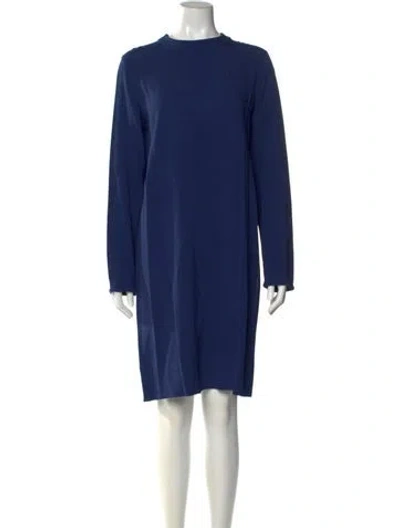 Pre-owned 's Max Mara Mock Neck Knee-length Dress In Blue