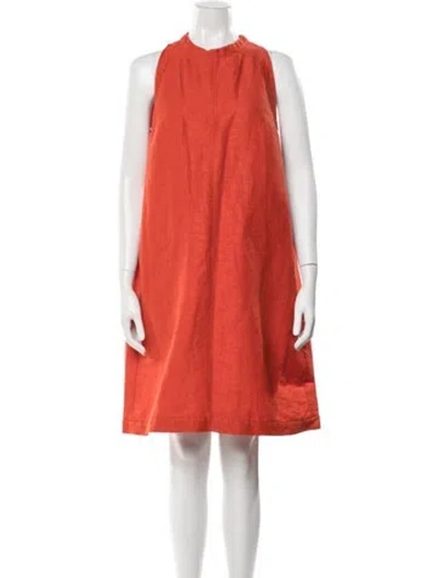 Pre-owned S Max Mara Mock Neck Knee-length Dress In Orange