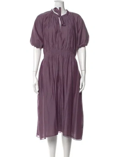 Pre-owned S Max Mara Mock Neck Midi Length Dress In Purple