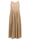 's Max Mara Skirt Pleated Neckline Sleeveless V-back In Brown