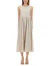 S Max Mara Moira Poplin Sleeveless Dress In Powder