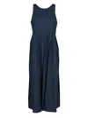 S Max Mara Pleated Skirt Midi Length Dress Scoop Neckline