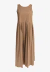 's Max Mara Skirt Pleated Neckline Sleeveless V-back In Brown