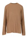 S Max Mara Molveno Crewneck Wool Ribbed Sweater Knitwear Beige In Brown