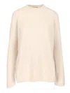 S Max Mara Molveno Crewneck Wool Ribbed Sweater Knitwear White In Multi