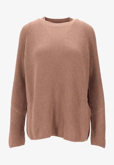 's Max Mara Molveno Ribbed Wool Sweater In Camel