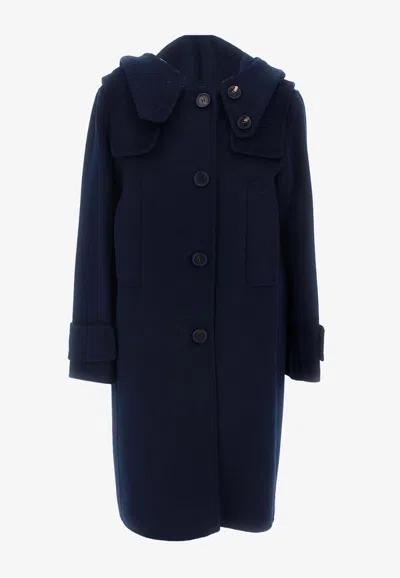 S Max Mara Mont Buttoned Coat In Blue