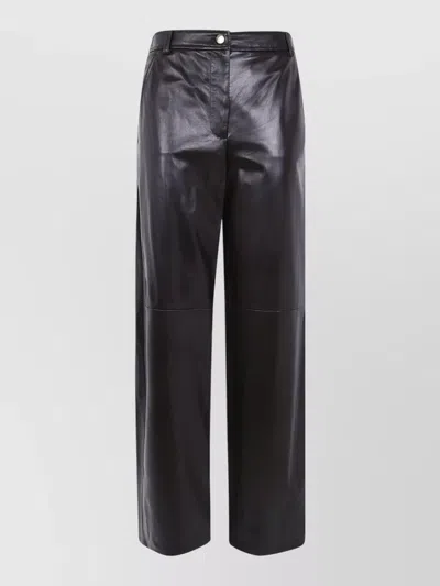 S Max Mara Mst Legno Nappa Leather Wide Leg Trousers In Multi