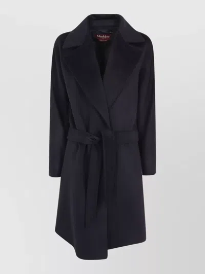 S Max Mara Mst Ravenna Wool Coat Belted Waist In Black