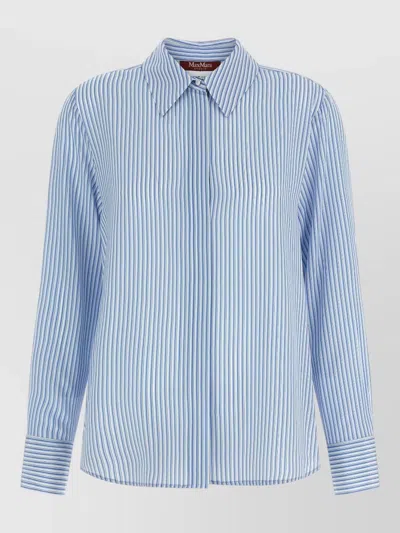 S Max Mara Mstflirt Striped Shirt Long Sleeves Buttons In Blue