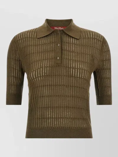 S Max Mara Mstgallo Knit Polo Shirt Half Sleeves In Orange
