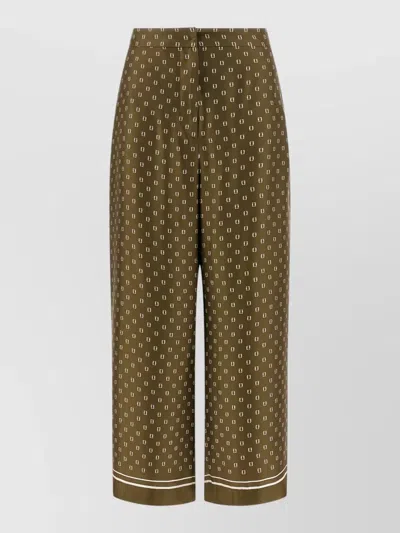 S Max Mara Mstottelia Cropped Trousers Patterned Belt Loops In Multi