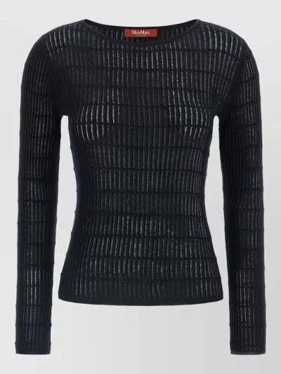 S Max Mara Mstpedone Crew Neck Long Sleeve Sweater In Black