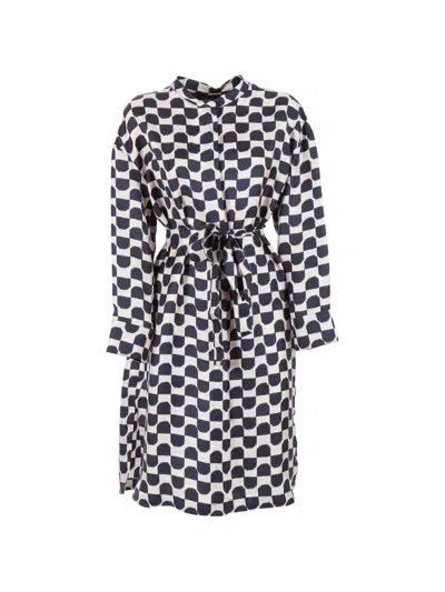 's Max Mara Printed Silk Chemisier Dress In Blue