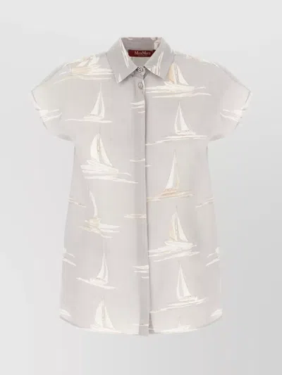 's Max Mara Nautical Print Silk Shirt In Neutral