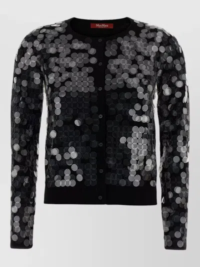 S Max Mara Necton Sequin Cardigan Long Sleeves In Black