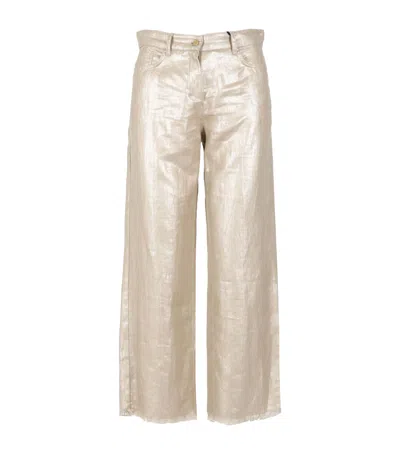 S Max Mara Trousers Golden In Neutral