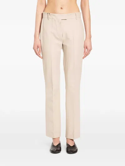 S Max Mara 파티나 스트레이트 팬츠 In Neutral