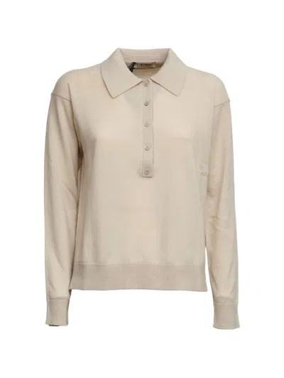 's Max Mara Wool Knit Polo Shirt In Neutral