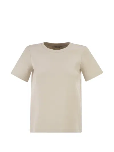 S Max Mara S Maxmara Smmnancy Scuba Jersey T Shirt In Neutral