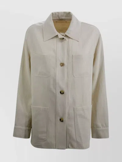 's Max Mara Newport Jacket With Linen Cotton Blend In White