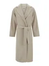 S Max Mara Wool Belted Coat In Beige