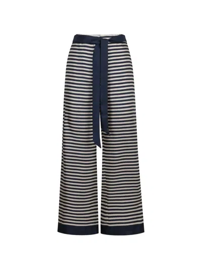 S Max Mara Nine Striped Trousers In Multi