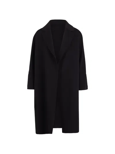 S Max Mara Notched-lapel Coat In Black