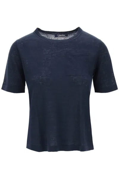 's Max Mara Novara Linen Knit T-shirt In Blue