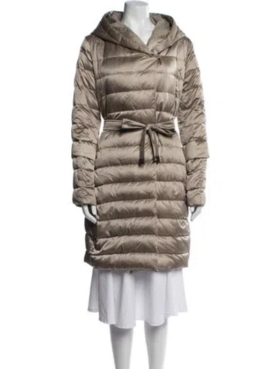 Pre-owned S Max Mara Nylon Down Coat In Brown