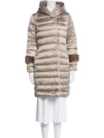 Pre-owned 's Max Mara Nylon Down Coat In Neutrals