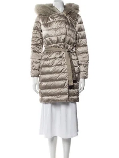Pre-owned S Max Mara Nylon Down Coat In Neutrals