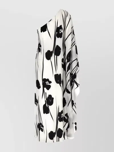 's Max Mara One Shoulder Floral Print Midi Dress In White