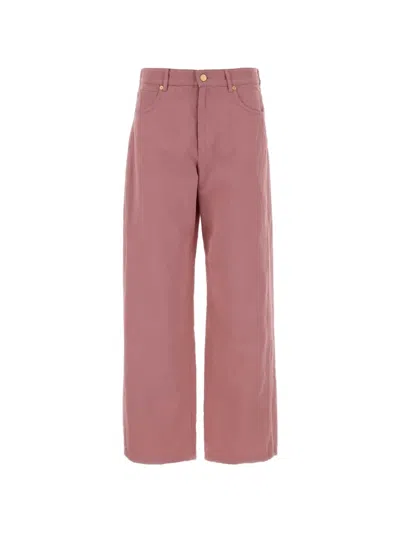 S Max Mara S Maxmara Smmonorata 5 Pocket Trousers In Cotton And Linen In Pink