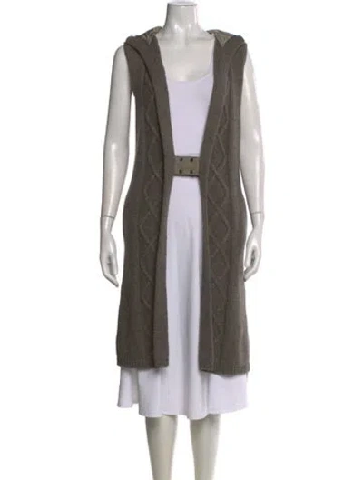 Pre-owned S Max Mara Open Front Sweater In Grey