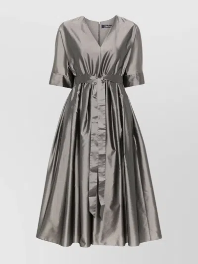 's Max Mara Organza Midi Dress Waist Tied In Grey