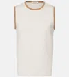 S Max Mara Ori Cotton-blend Tank Top In Beige