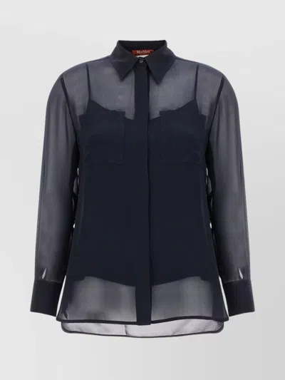 's Max Mara 'orietta' Sheer Fabric Shirt In Brown