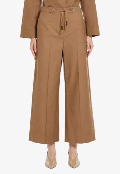 's Max Mara Ottavo Drawstring Twill Pants In Caramel