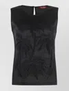 S Max Mara Palm Tree Embroidered Tank Top
