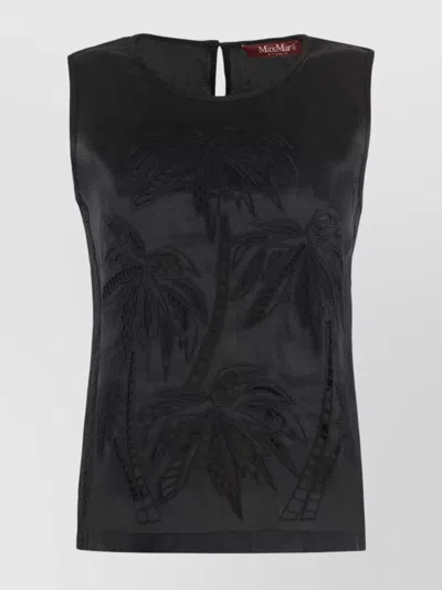 S Max Mara Palm Tree Embroidered Tank Top