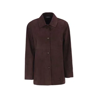 S Max Mara Panelled Suede Jacket In Red