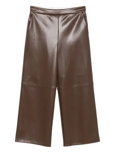 's Max Mara Panelled Topstitch Trousers In Brown