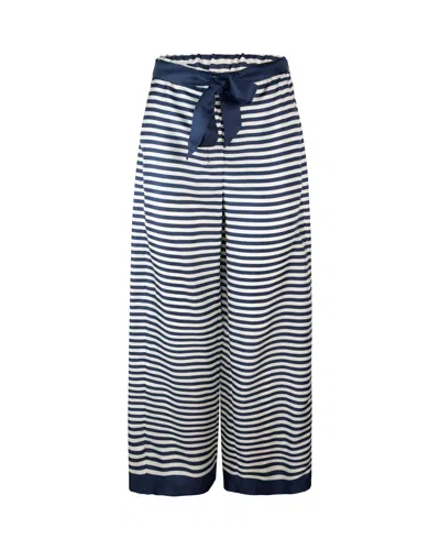 's Max Mara Pantalone In Seta Stampata Con Cintura In Toni Neutri